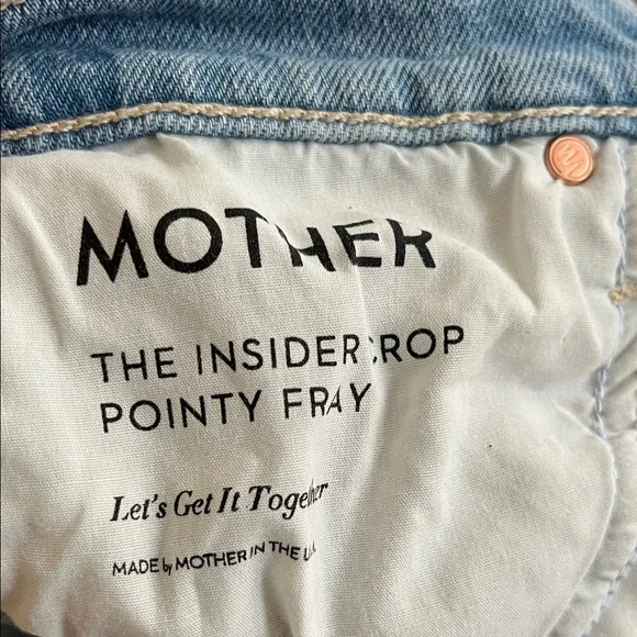 MOTHER Jeans Insider Step Crop Pointy Fray Size 26 (fits like 25) - Picture 7 of 9